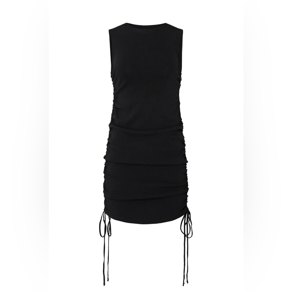 Lioness military minds Black Sleeveless Ruched Dress